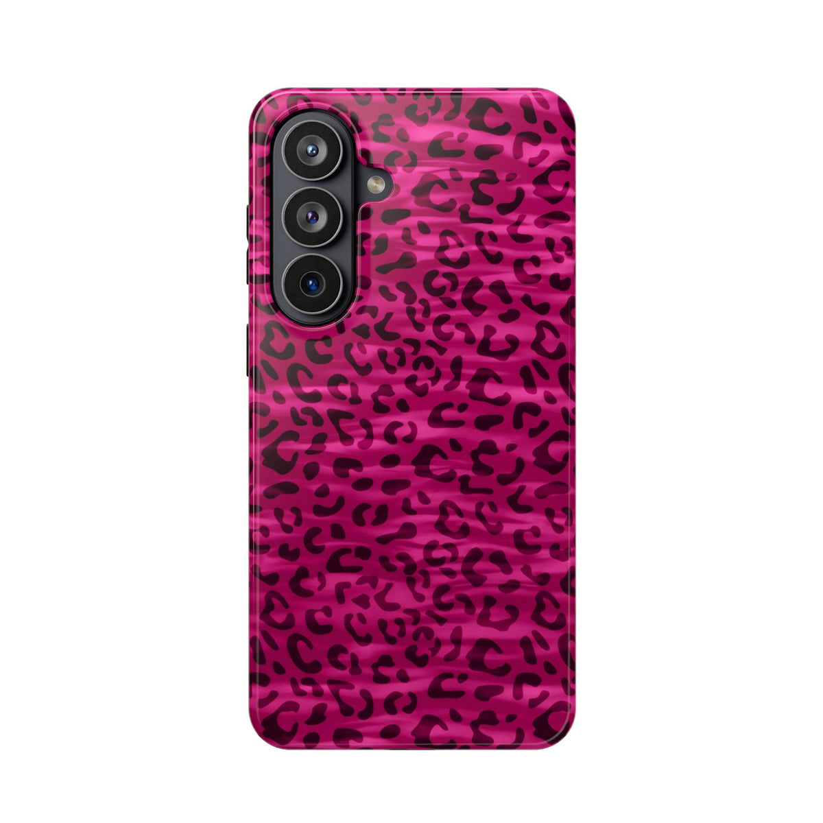 Hot Pink Leopard MagSafe case for Samsung Galaxy S26 Plus, glossy finish