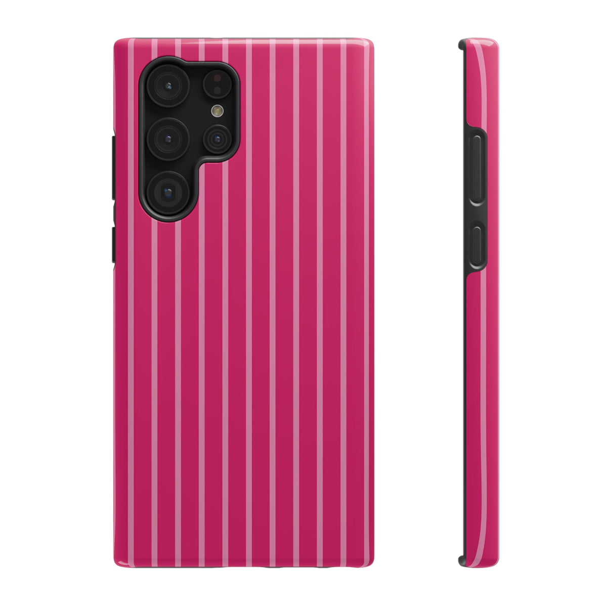 Hot Pink Stripe protective phone case for Samsung Galaxy S22 Ultra, glossy finish