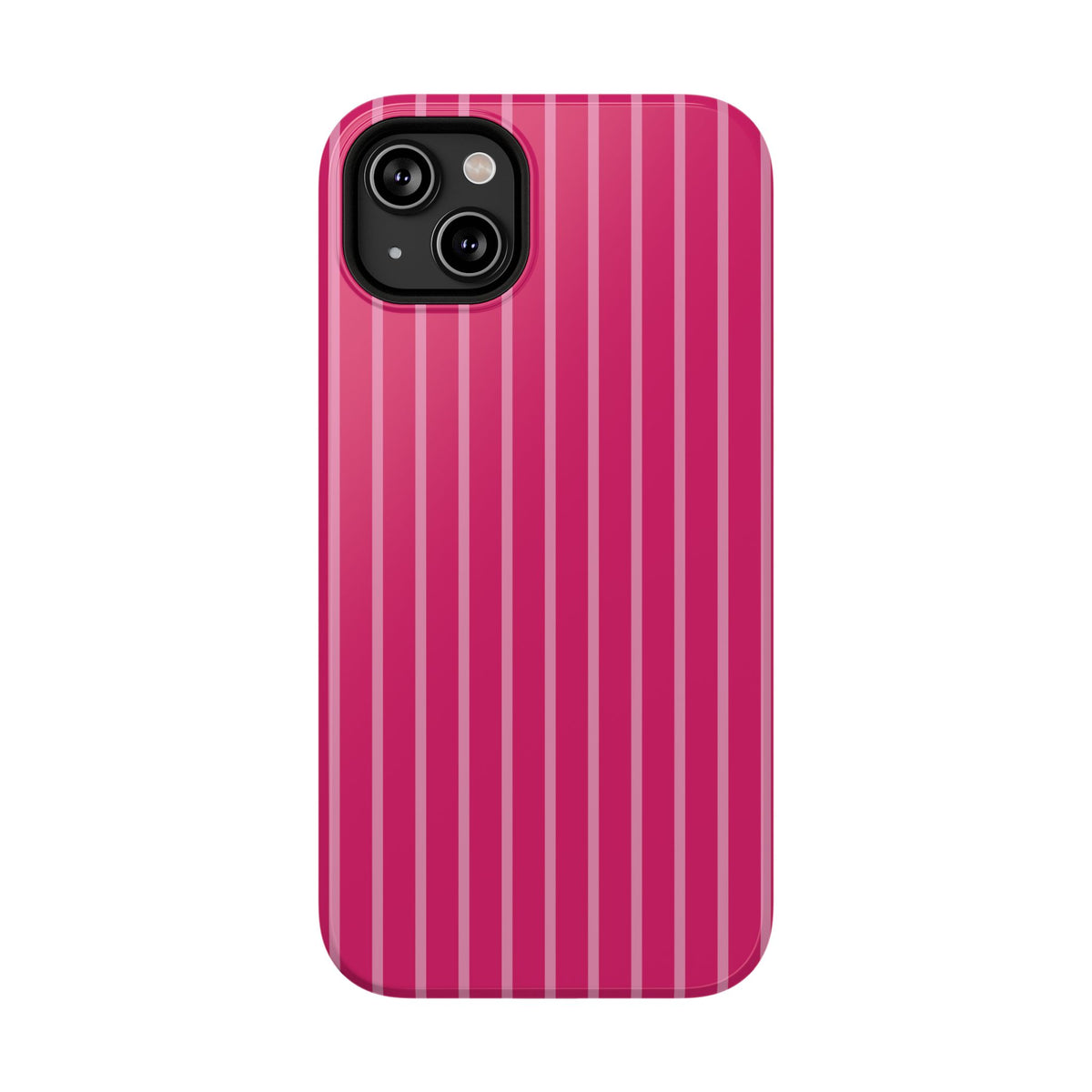 Hot Pink Stripe protective phone case for iPhone 14 Plus, glossy finish