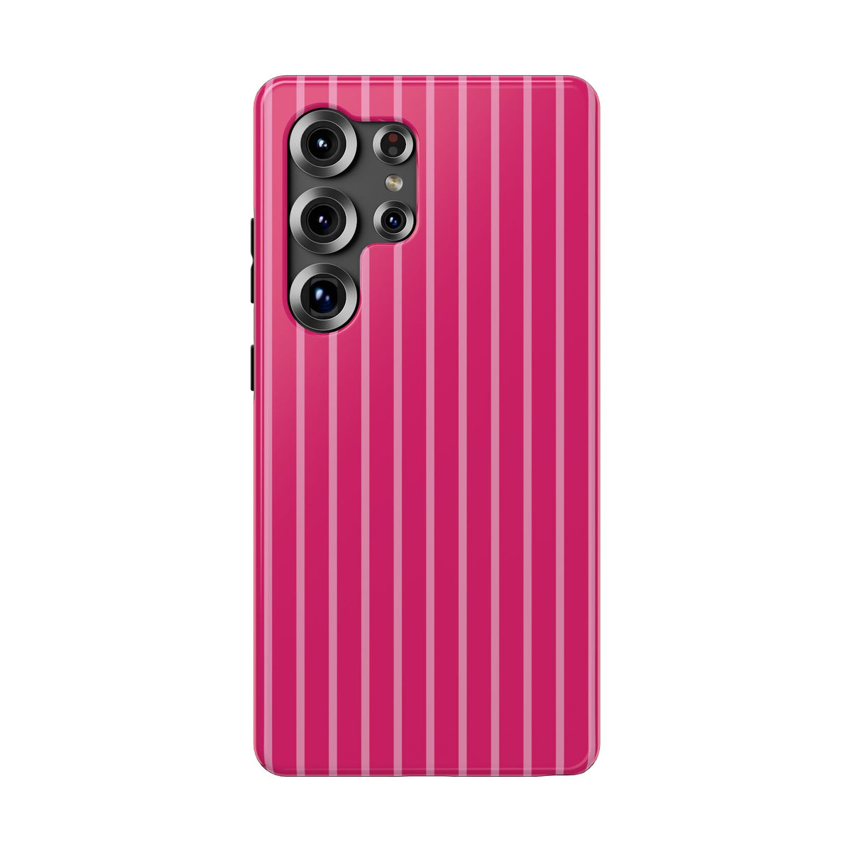 Hot Pink Stripe protective phone case for Samsung Galaxy S25 Ultra, glossy finish