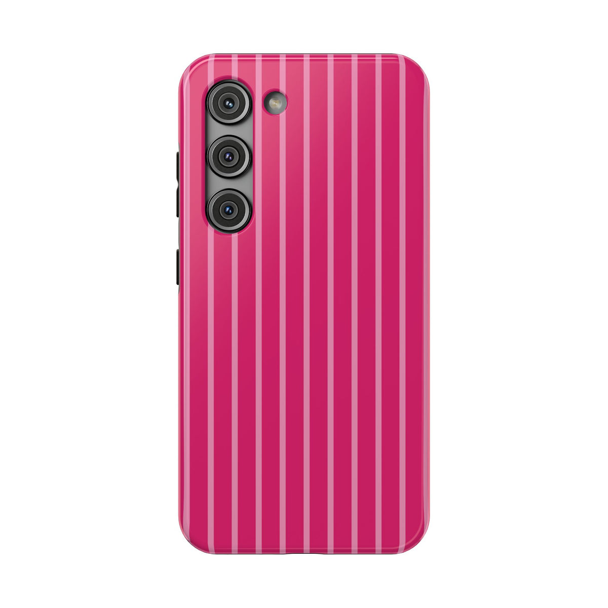 Hot Pink Stripe protective phone case for Samsung Galaxy S23, glossy finish