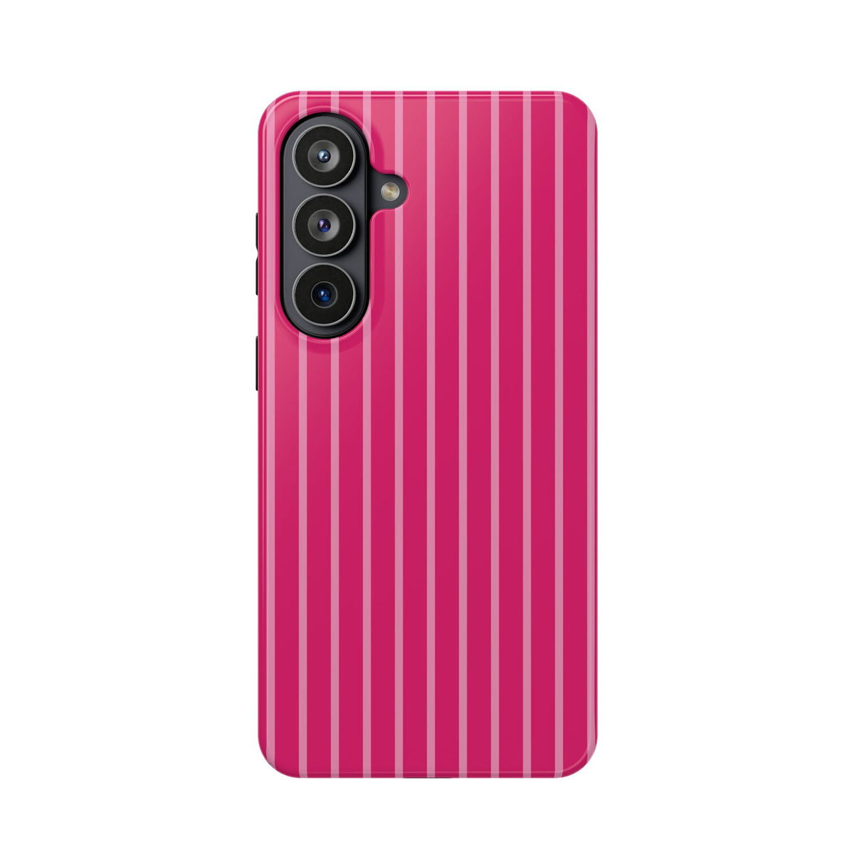 Hot Pink Stripe protective phone case for Samsung Galaxy S26 Plus, glossy finish