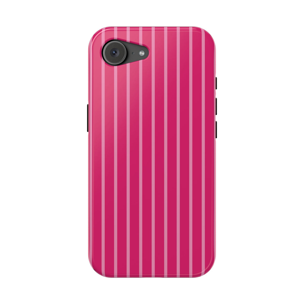 Hot Pink Stripe MagSafe case for iPhone 16e, matte finish