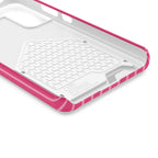 Hot Pink Stripe phone case with card holder, close-up of the inside