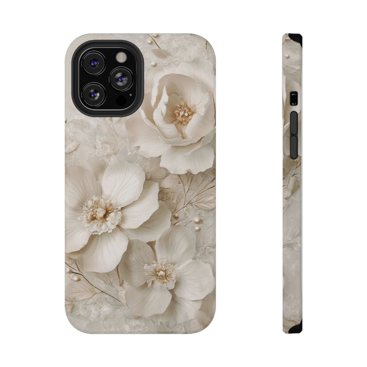 Ivory Blossom protective phone case for iPhone 12 Pro Max, glossy finish