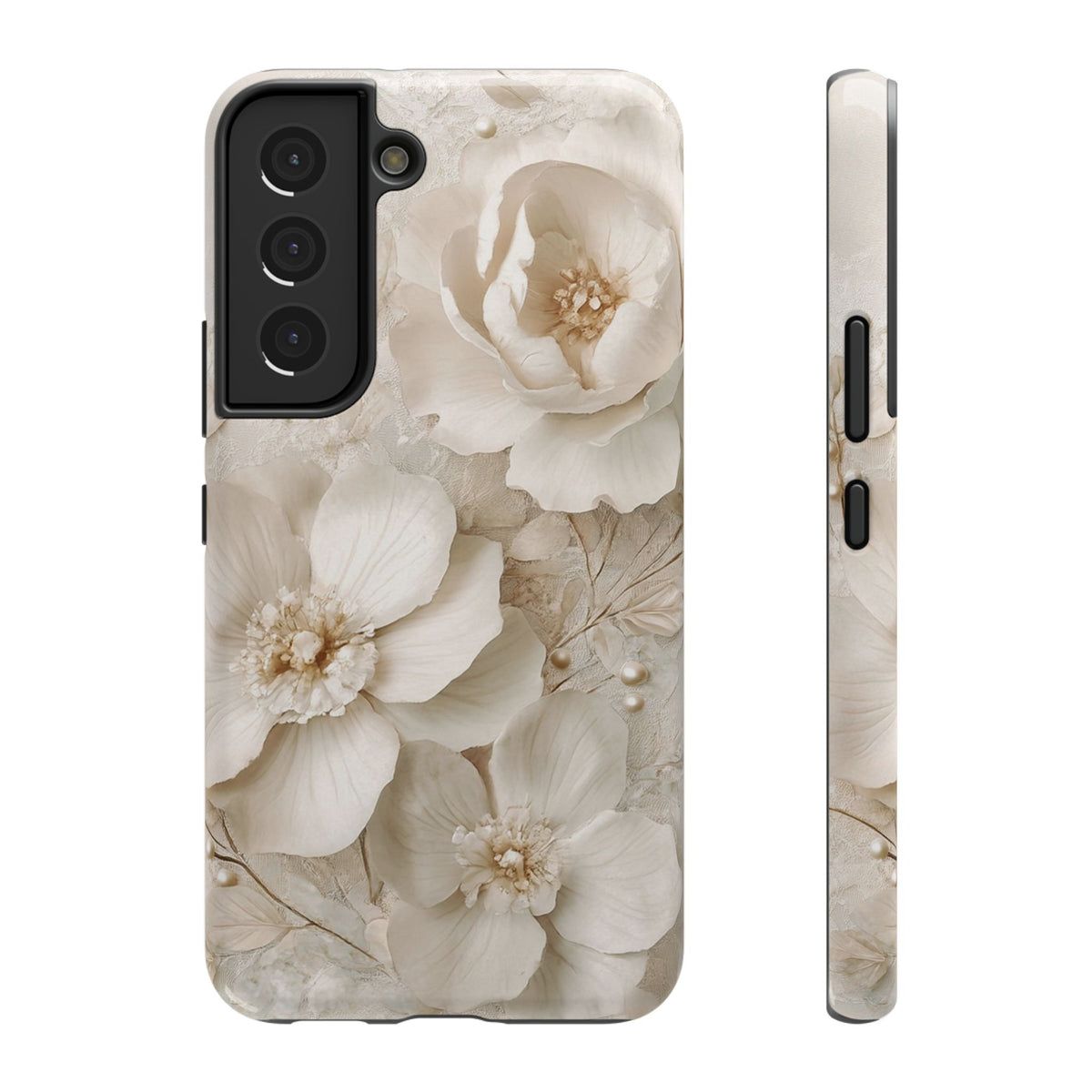 Ivory Blossom protective phone case for Samsung Galaxy S22, glossy finish