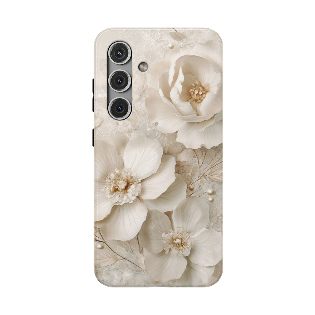 Ivory Blossom protective phone case for Samsung Galaxy S24, glossy finish
