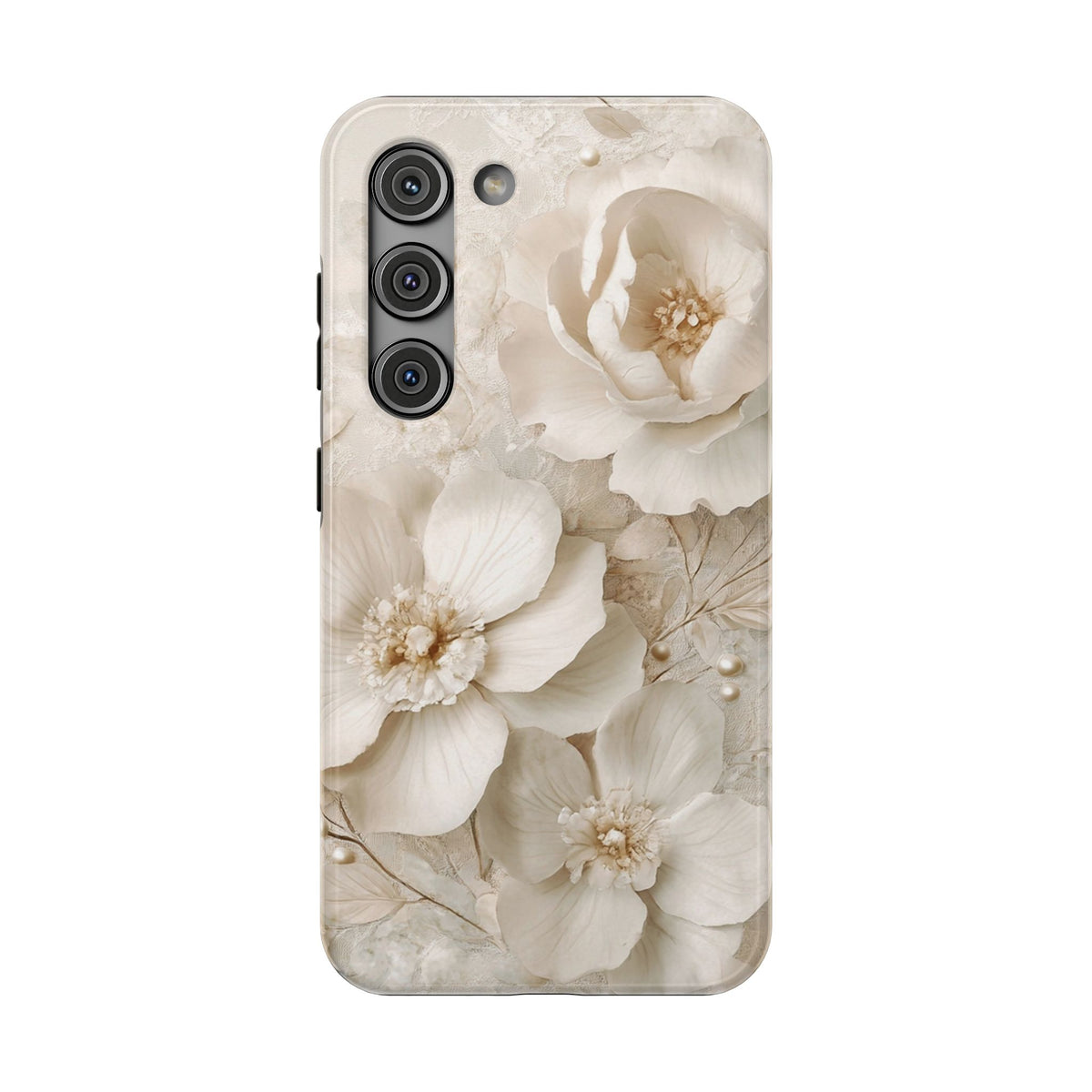 Ivory Blossom protective phone case for Samsung Galaxy S23, glossy finish