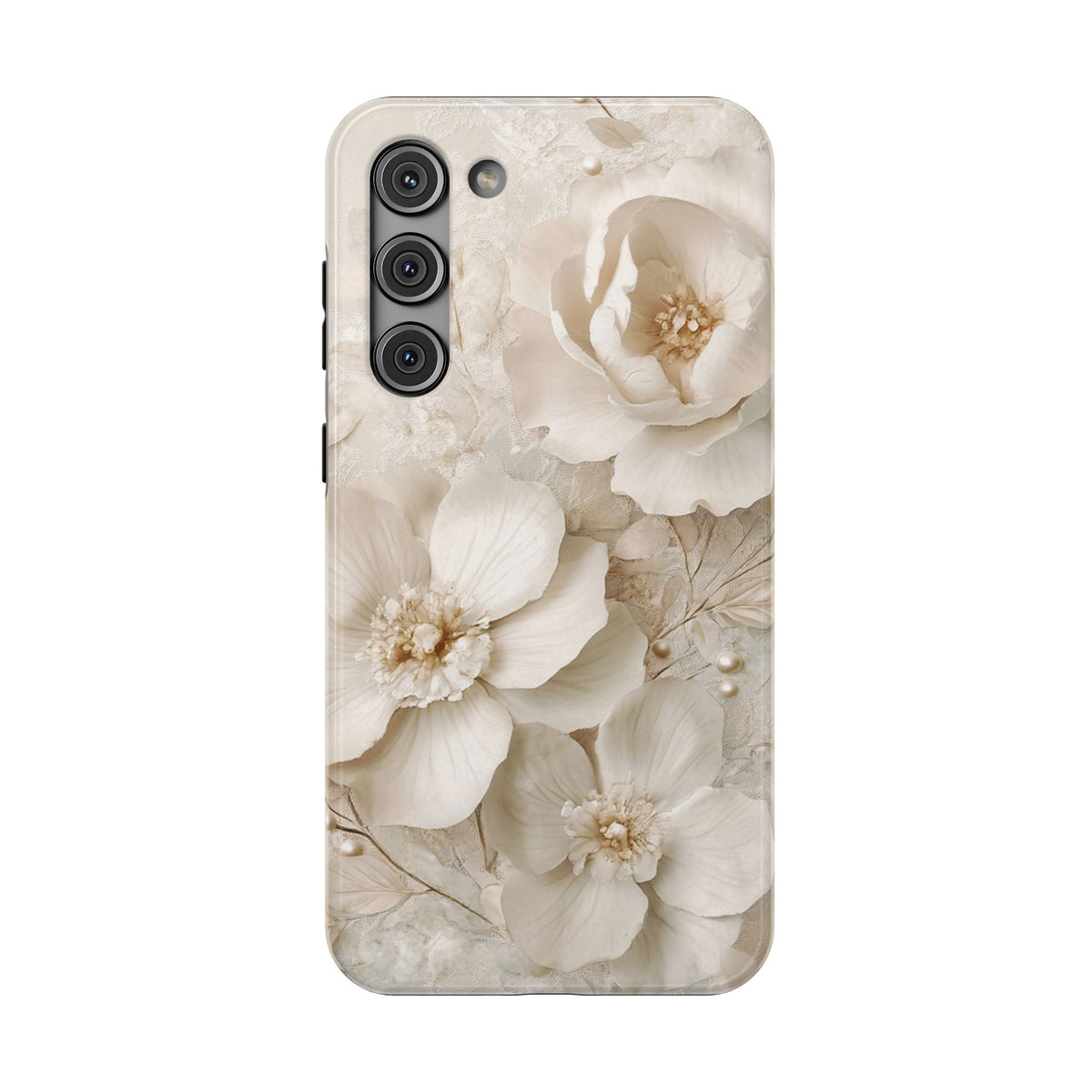 Ivory Blossom protective phone case for Samsung Galaxy S23 Plus, glossy finish