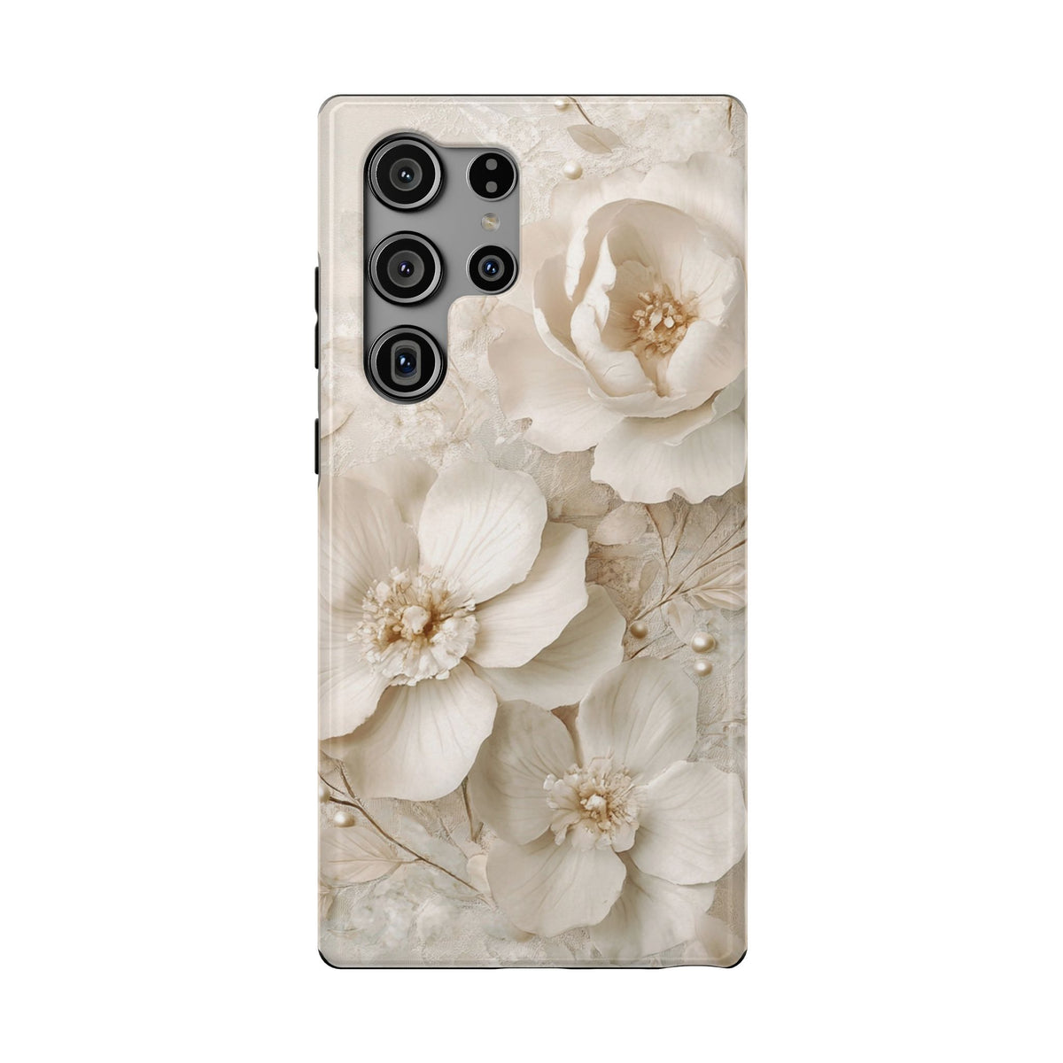 Ivory Blossom protective phone case for Samsung Galaxy S23 Ultra, glossy finish