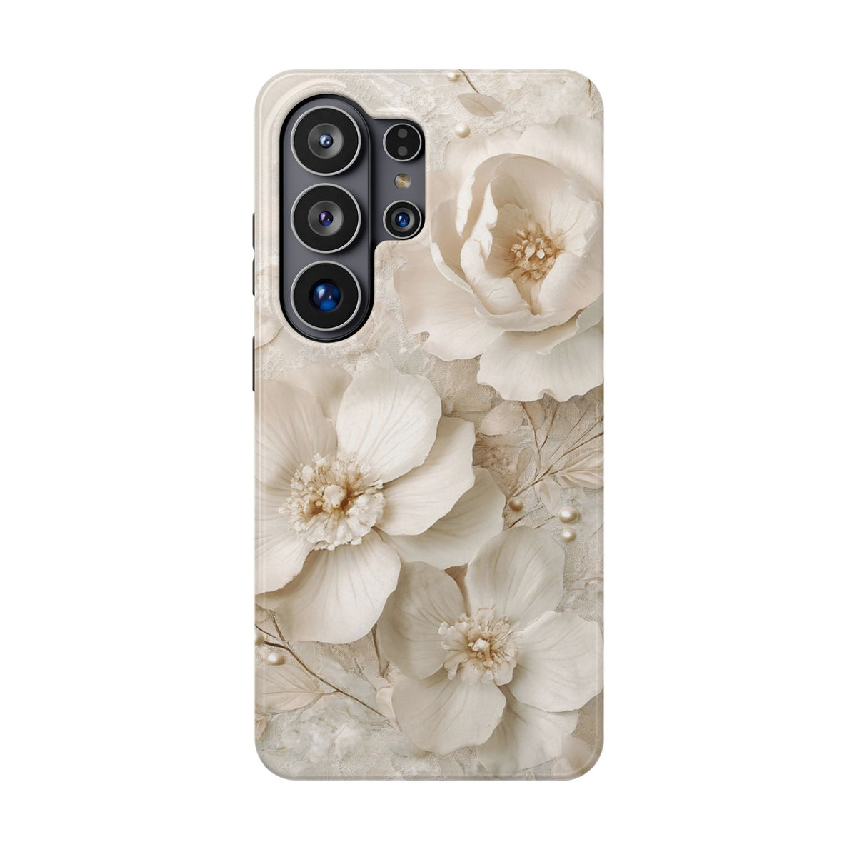 Ivory Blossom protective phone case for Samsung Galaxy S26 Ultra, glossy finish