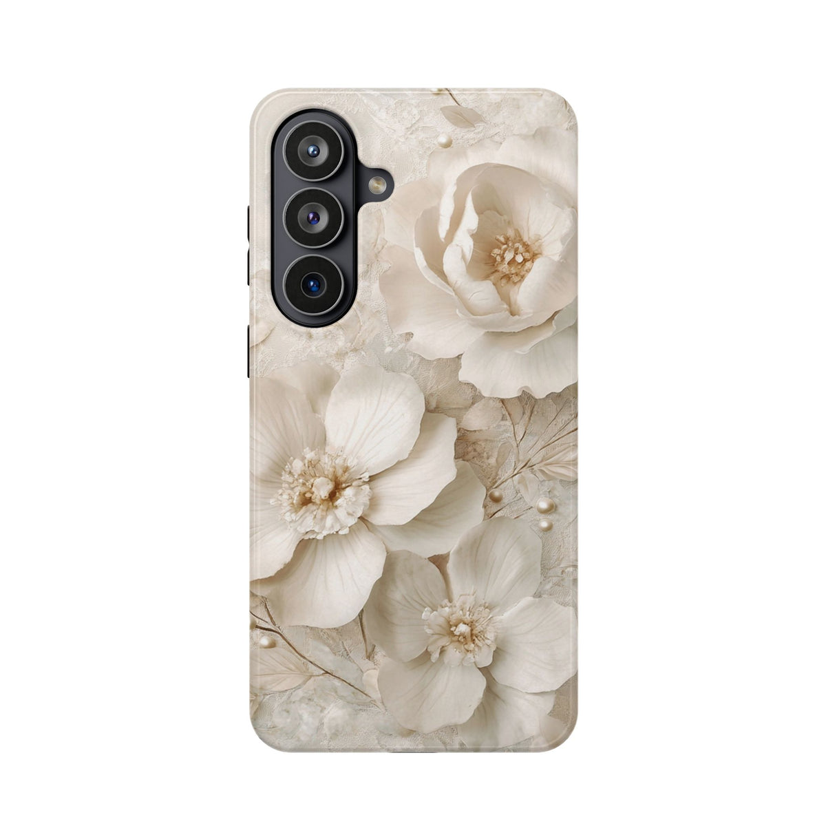 Ivory Blossom MagSafe case for Samsung Galaxy S26 Plus, glossy finish