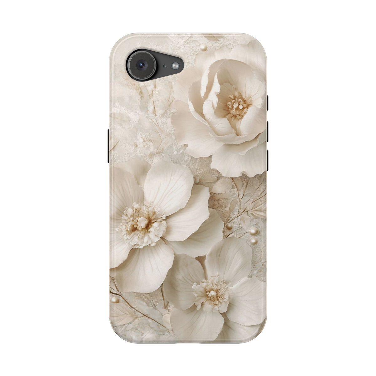 Ivory Blossom MagSafe case for iPhone 17e, glossy finish