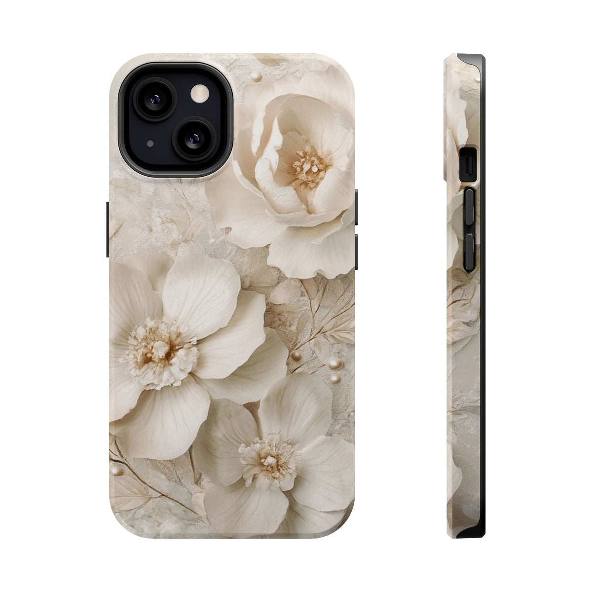 Ivory Blossom MagSafe case for iPhone 13, glossy finish