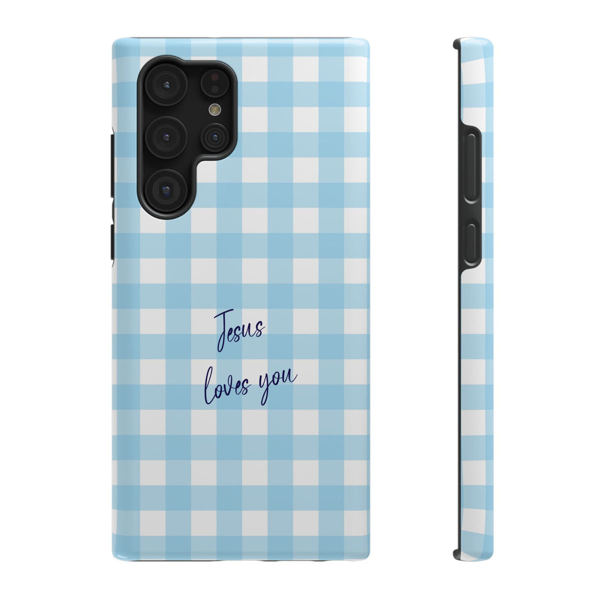 Jesus Loves You protective phone case for Samsung Galaxy S22 Ultra, glossy finish