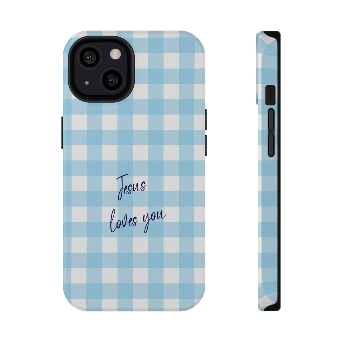 Jesus Loves You protective phone case for iPhone 13, glossy finish