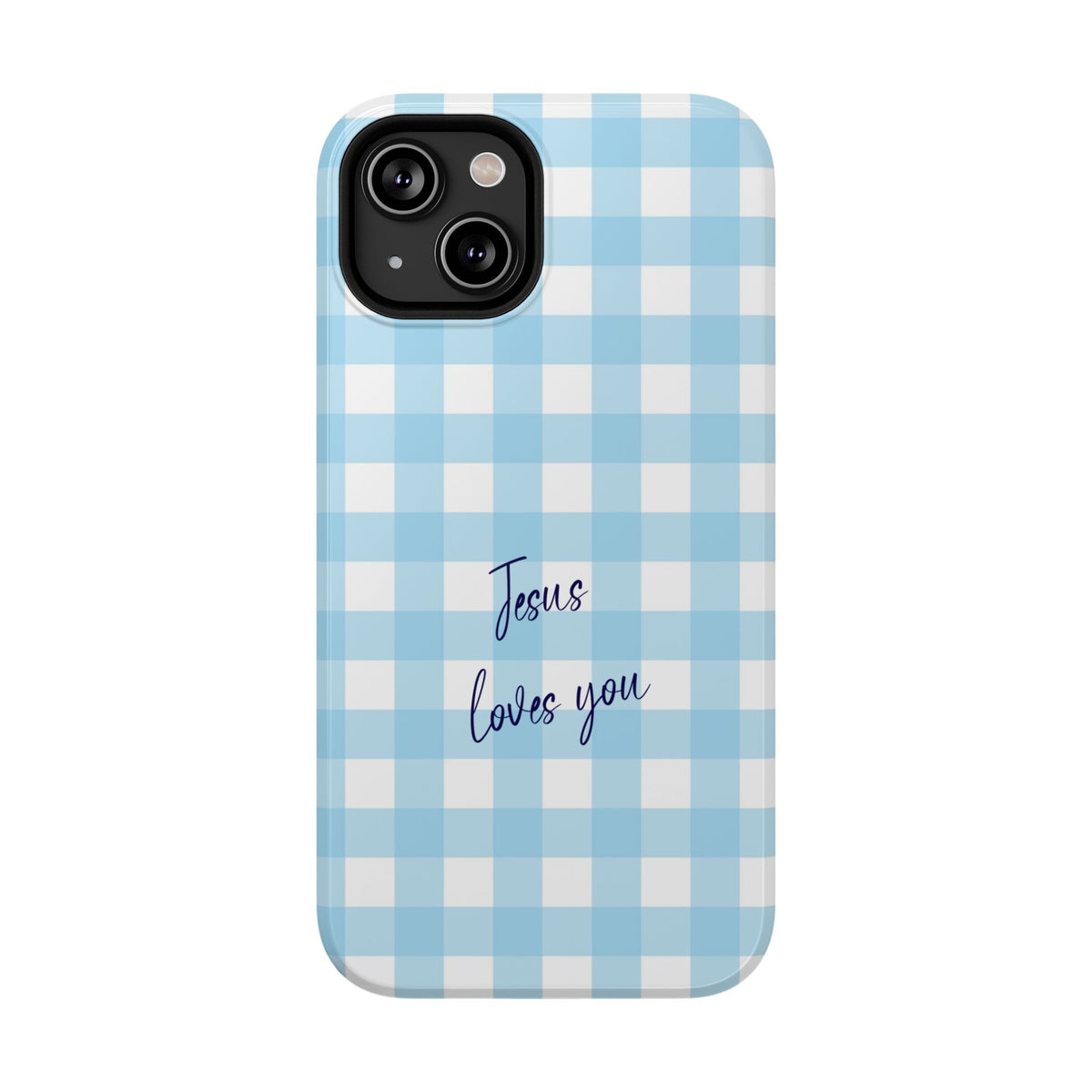 Jesus Loves You protective phone case for iPhone 14, glossy finish