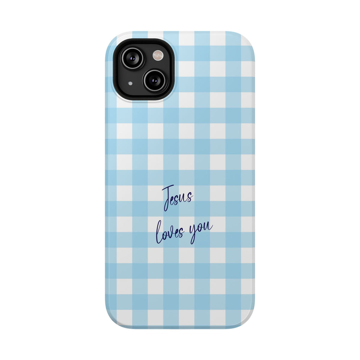 Jesus Loves You protective phone case for iPhone 14 Plus, glossy finish