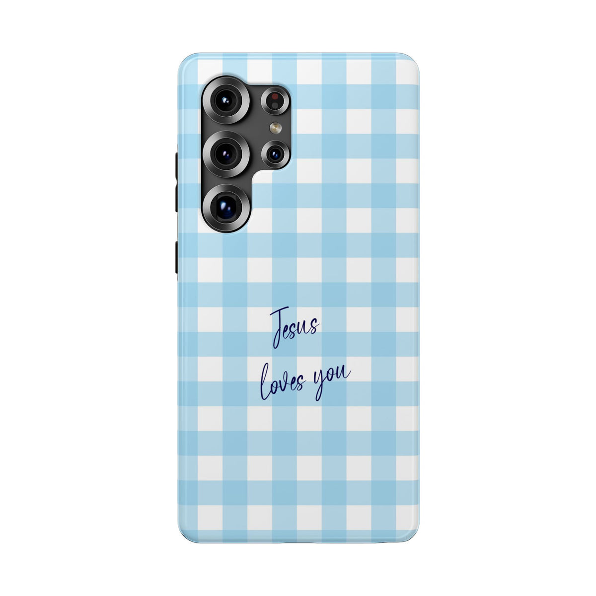 Jesus Loves You protective phone case for Samsung Galaxy S25 Ultra, glossy finish