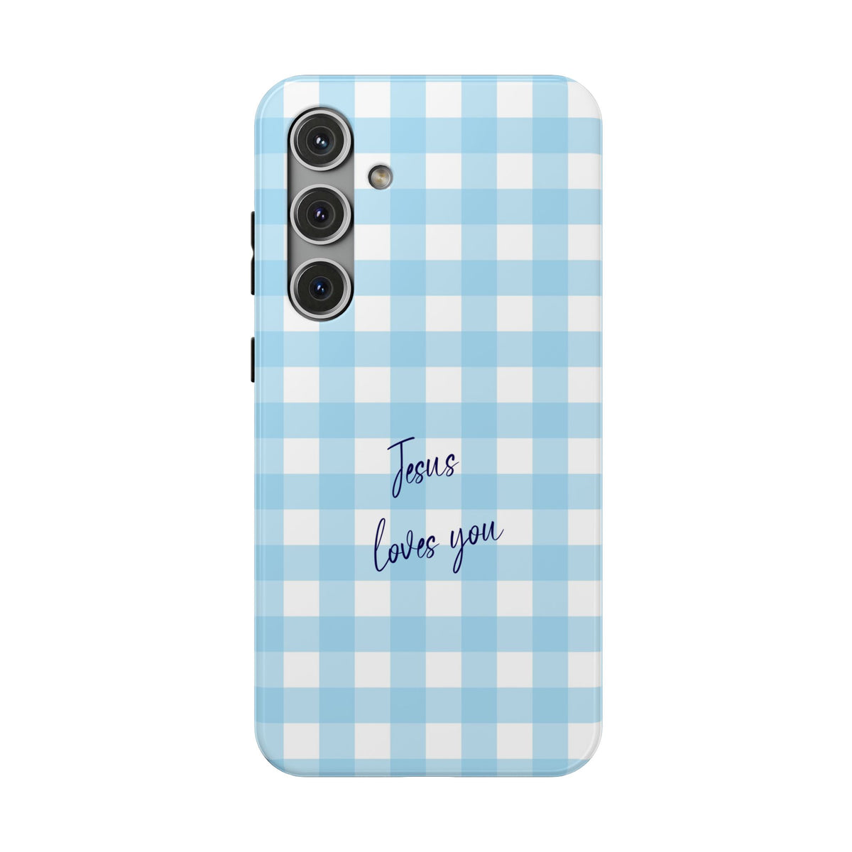 Jesus Loves You protective phone case for Samsung Galaxy S24 Plus, glossy finish