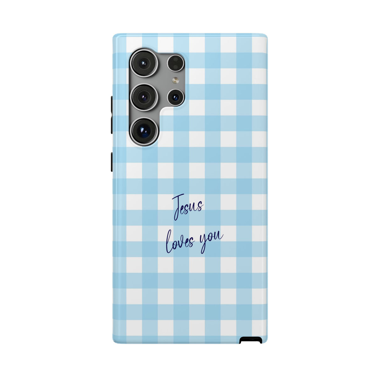 Jesus Loves You protective phone case for Samsung Galaxy S24 Ultra, glossy finish