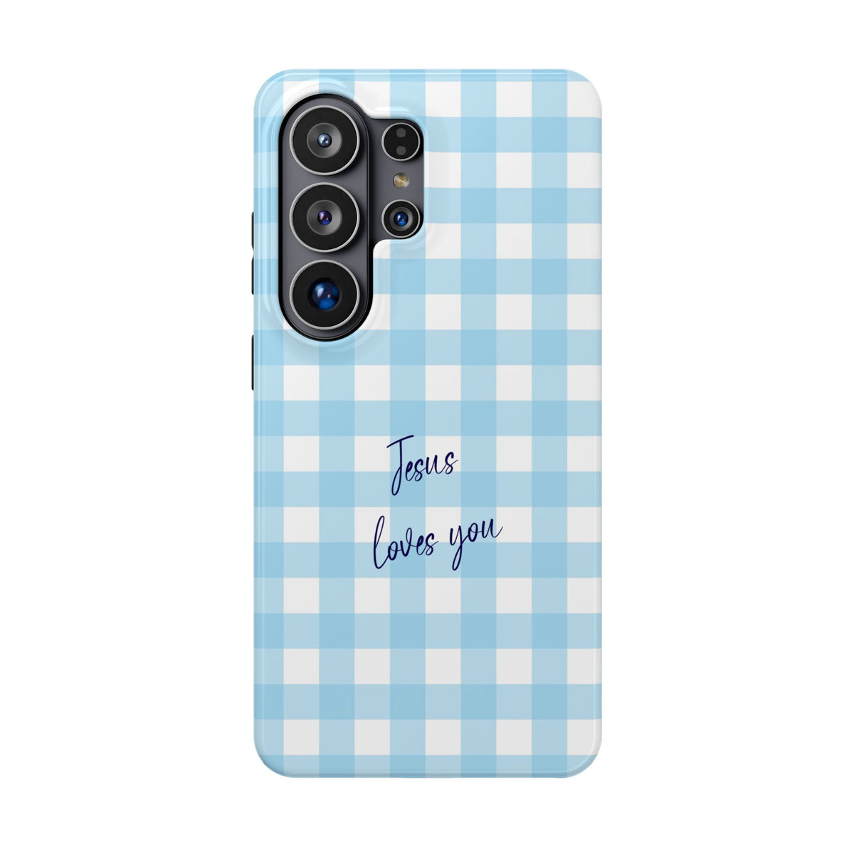 Jesus Loves You protective phone case for Samsung Galaxy S26 Ultra, glossy finish