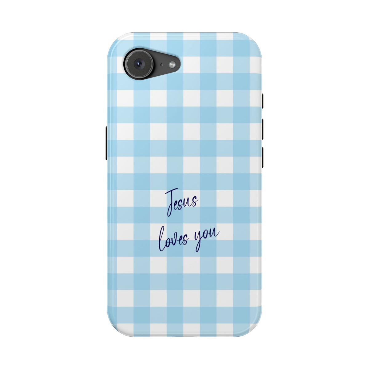 Jesus Loves You protective phone case for iPhone 17e, glossy finish