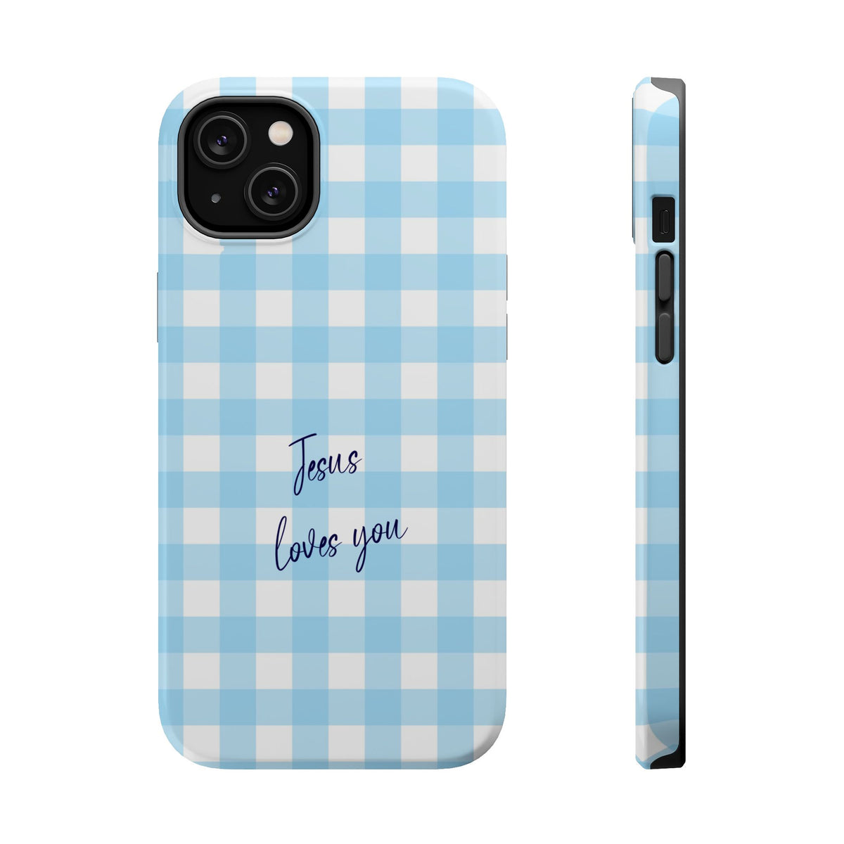 Jesus Loves You MagSafe case for iPhone 14 Plus, glossy finish