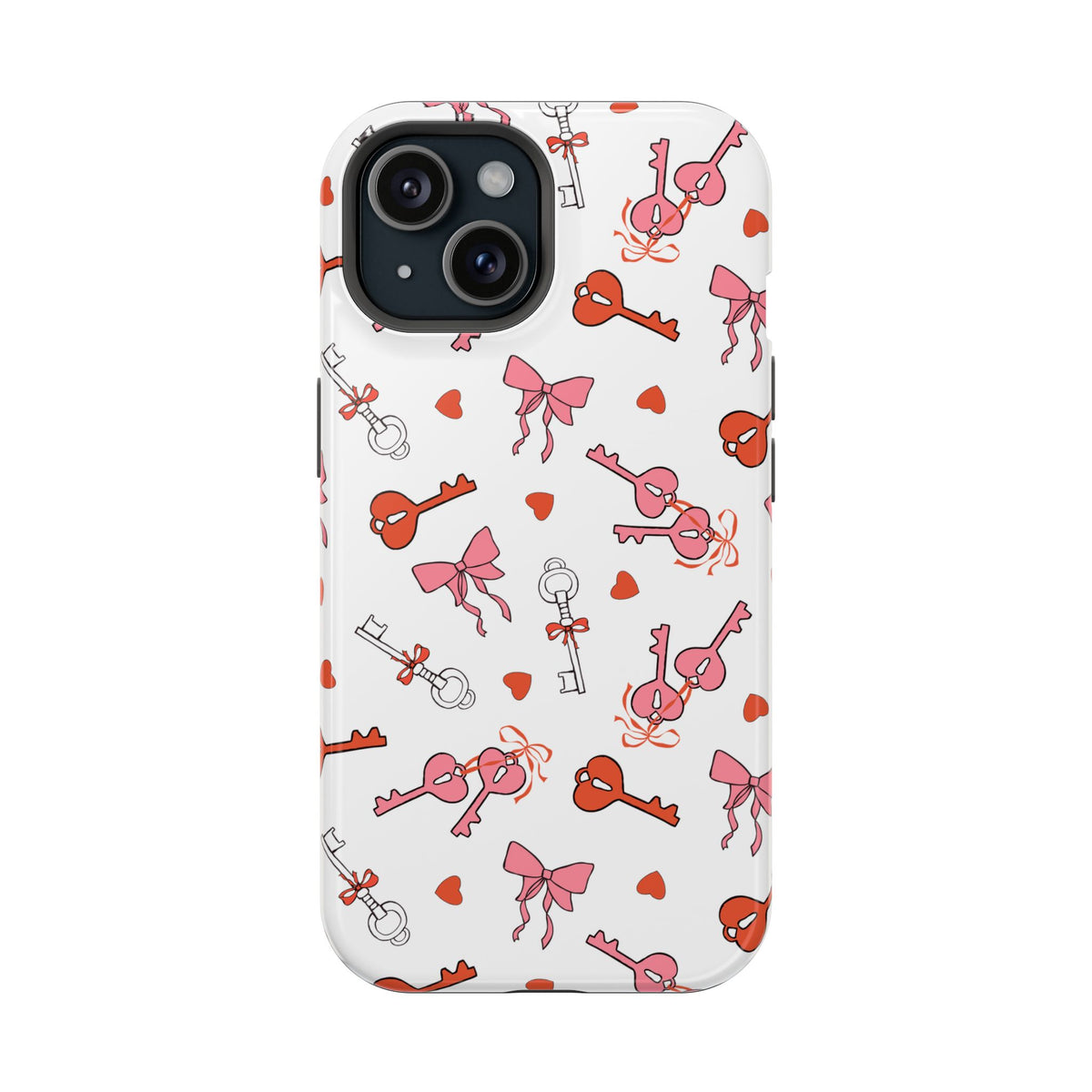 Key to My Heart protective phone case for iPhone 15, glossy finish