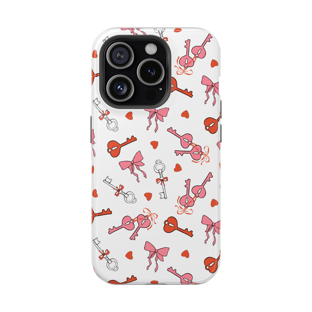 Key to My Heart protective phone case for iPhone 15 Pro, glossy finish