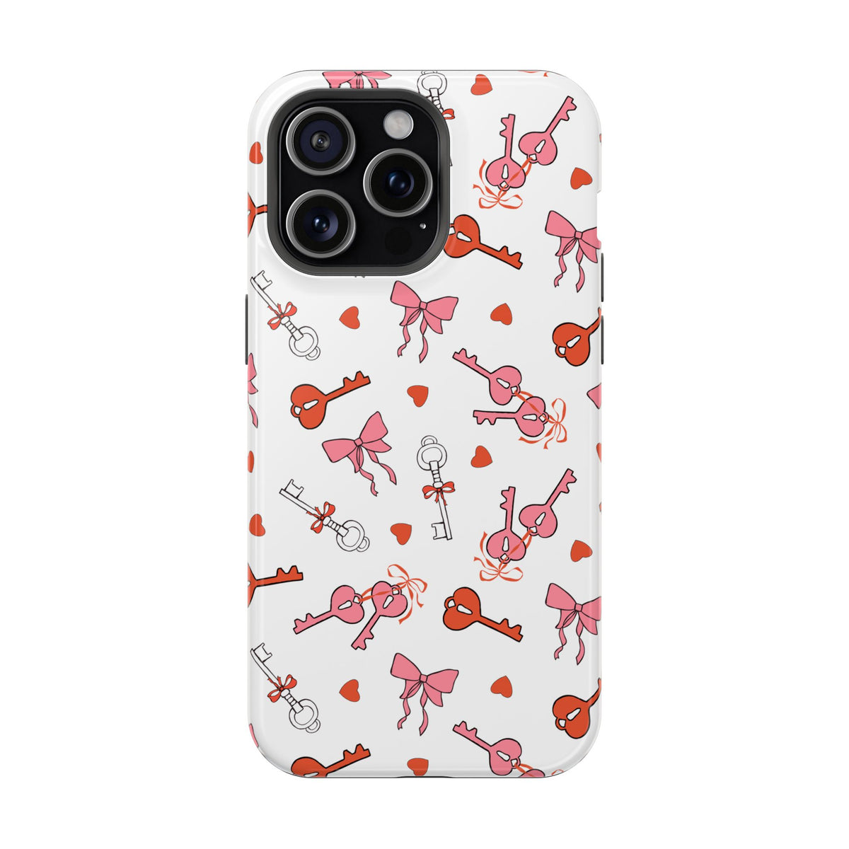 Key to My Heart protective phone case for iPhone 15 Pro Max, glossy finish