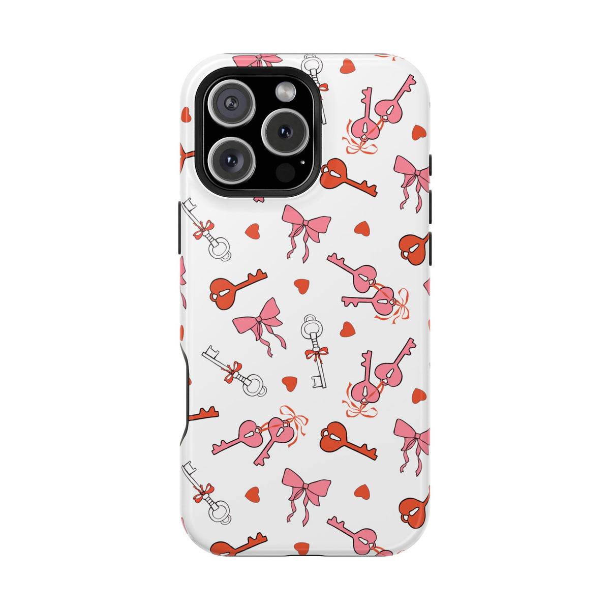 Key to My Heart protective phone case for iPhone 16 Pro Max, glossy finish