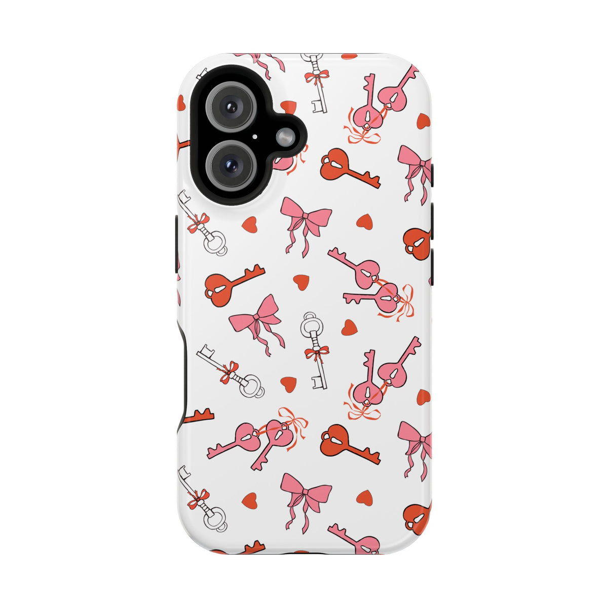 Key to My Heart protective phone case for iPhone 16, glossy finish