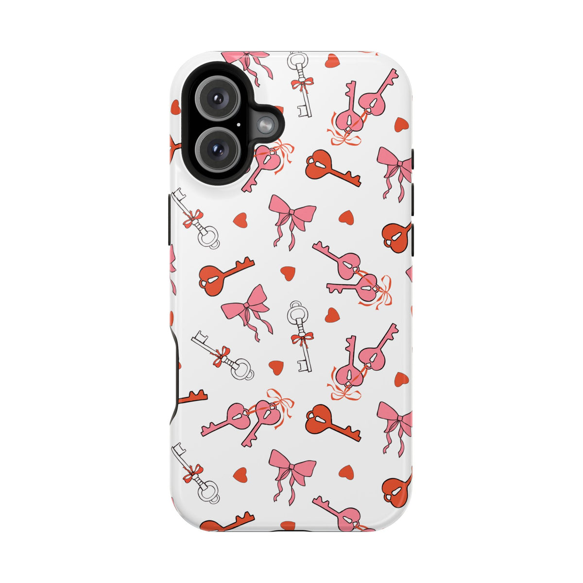 Key to My Heart protective phone case for iPhone 16 Plus, glossy finish