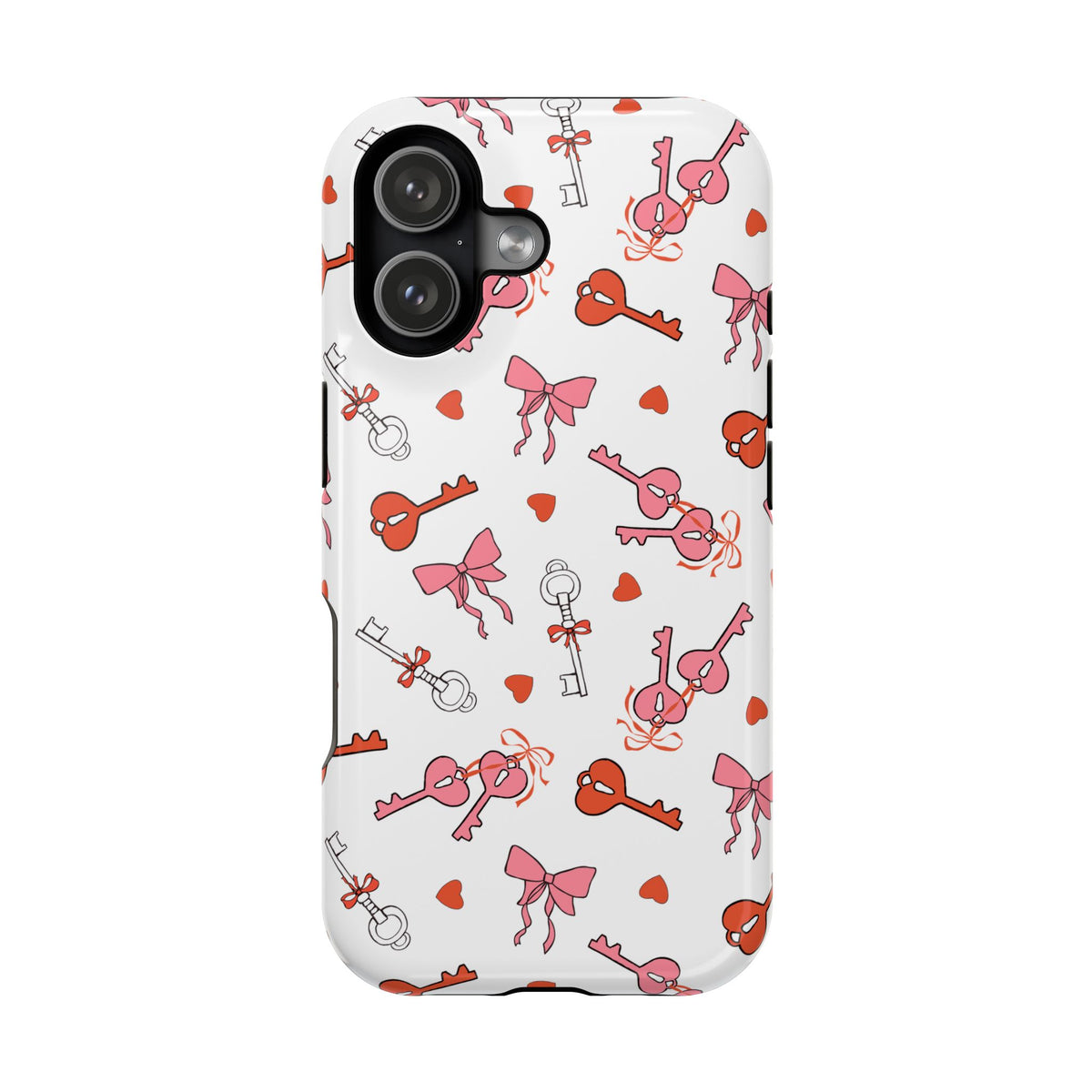 Key to My Heart protective phone case for iPhone 17, glossy finish