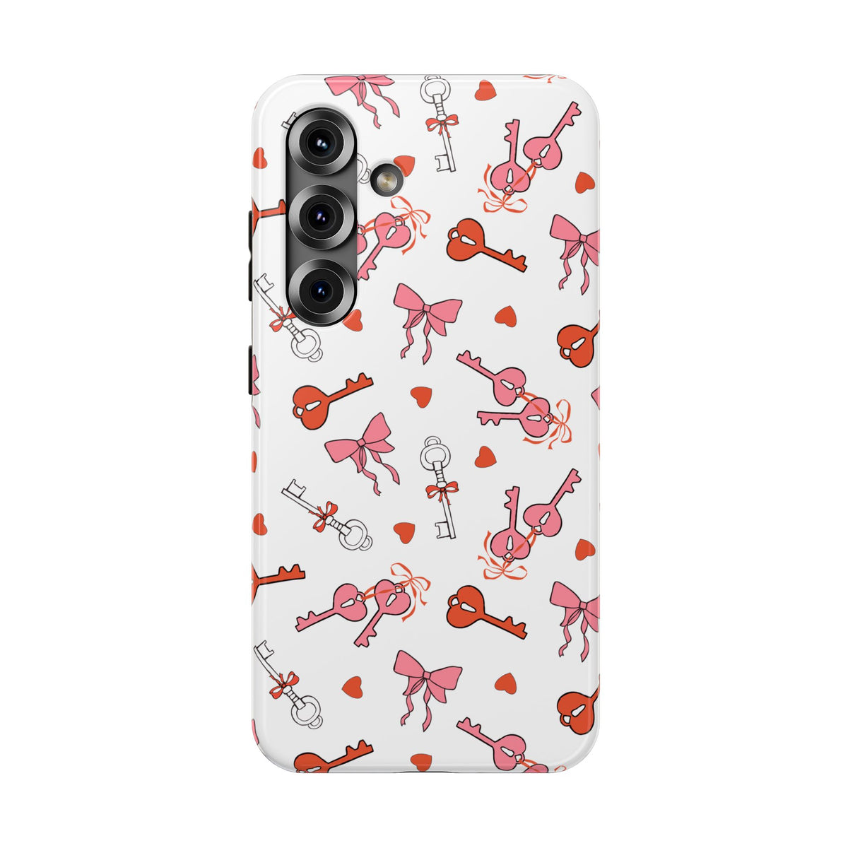 Key to My Heart protective phone case for Samsung Galaxy S25, glossy finish