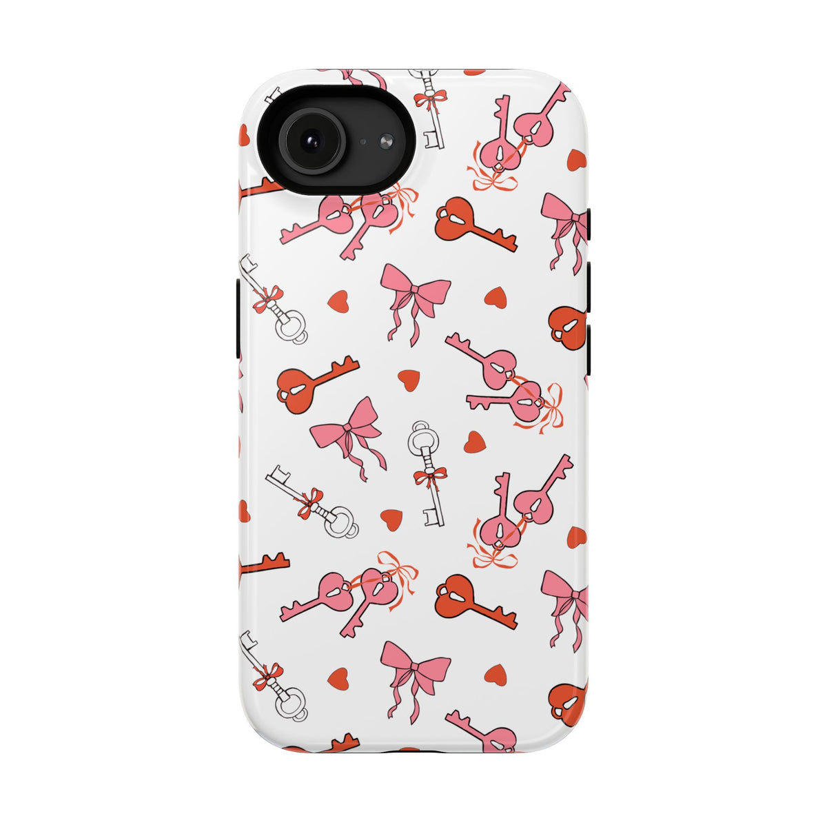 Key to My Heart protective phone case for iPhone 16e, glossy finish