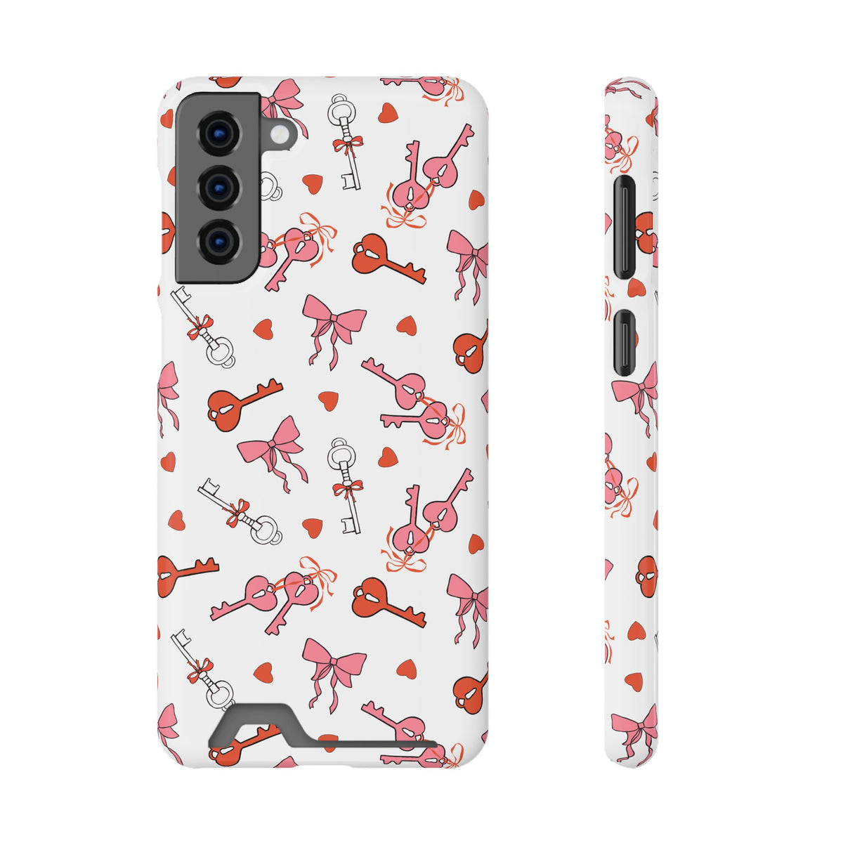 Key to My Heart phone case with card holder for Samsung Galaxy S21 Plus, glossy finish