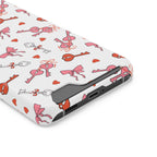 Key to My Heart phone case with card holder, close-up of the card slot