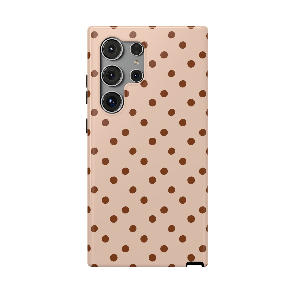 Latte Polka Dot protective phone case for Samsung Galaxy S24 Ultra, glossy finish