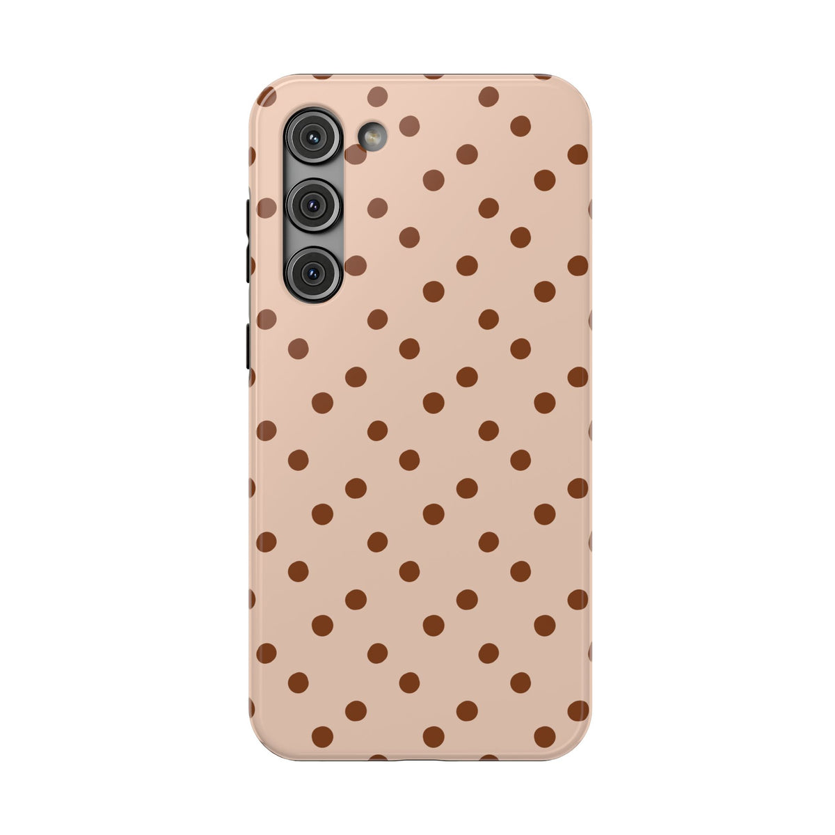 Latte Polka Dot protective phone case for Samsung Galaxy S23 Plus, glossy finish