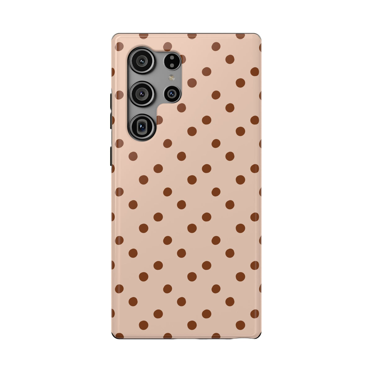 Latte Polka Dot protective phone case for Samsung Galaxy S23 Ultra, glossy finish