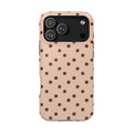 Latte Polka Dot protective phone case for iPhone 18 Pro Max, glossy finish