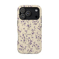 Lavender Ditsy protective phone case for iPhone 18 Pro, glossy finish