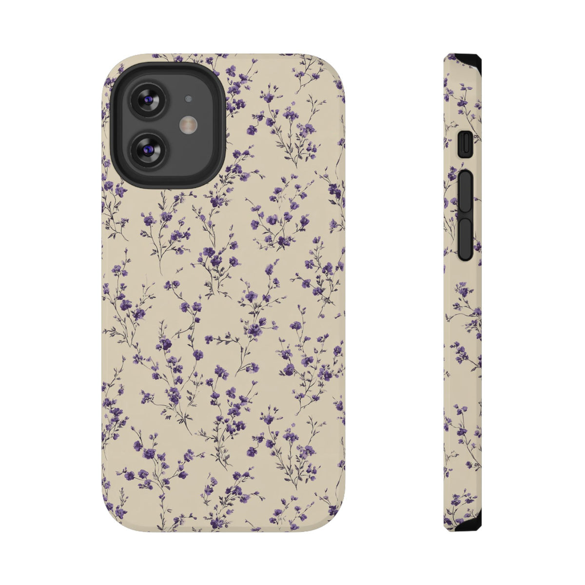 Lavender Ditsy protective phone case for iPhone 12 Mini, glossy finish