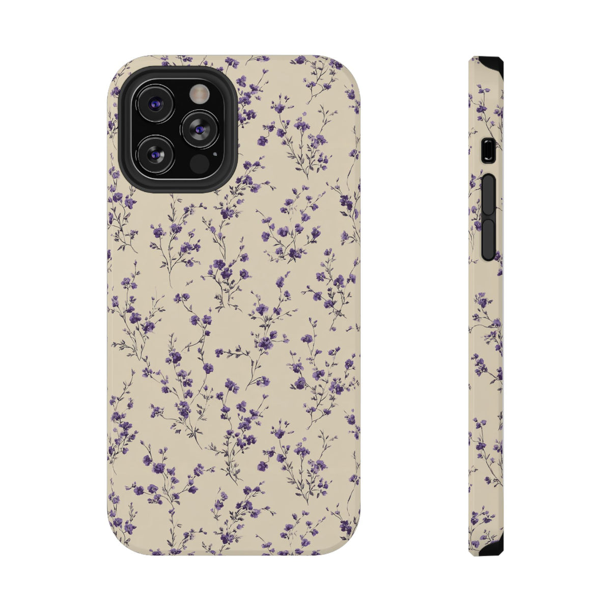 Lavender Ditsy protective phone case for iPhone 12 Pro, glossy finish