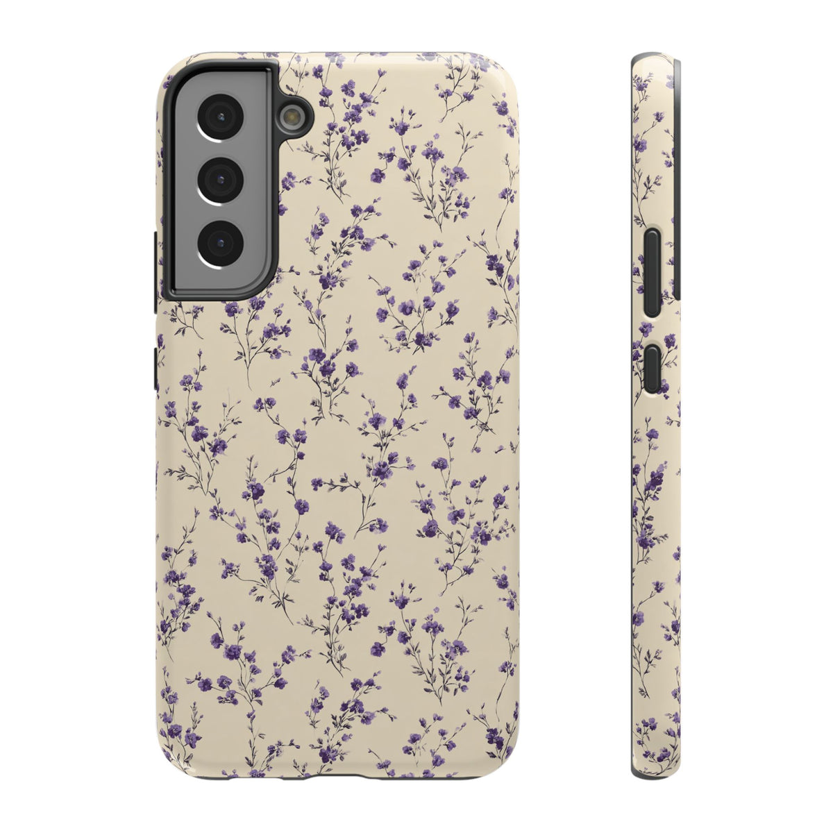 Lavender Ditsy protective phone case for Samsung Galaxy S22 Plus, glossy finish