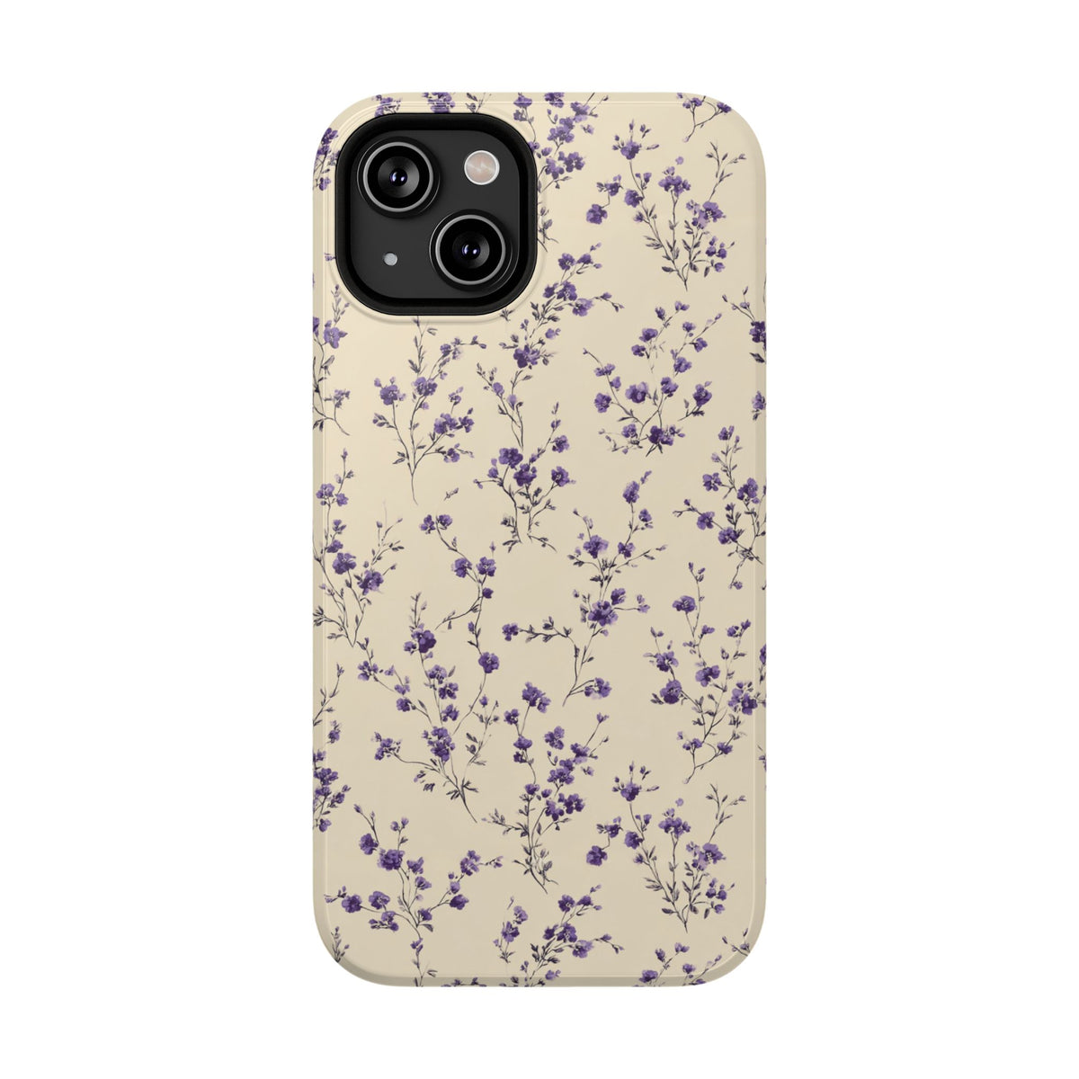 Lavender Ditsy protective phone case for iPhone 14, glossy finish
