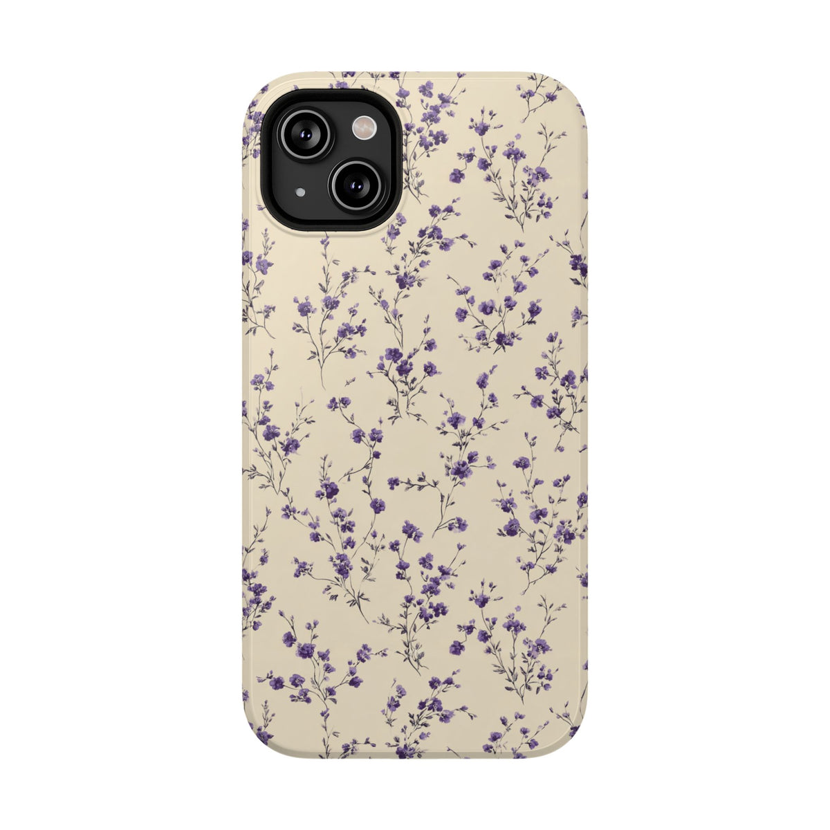 Lavender Ditsy protective phone case for iPhone 14 Plus, glossy finish
