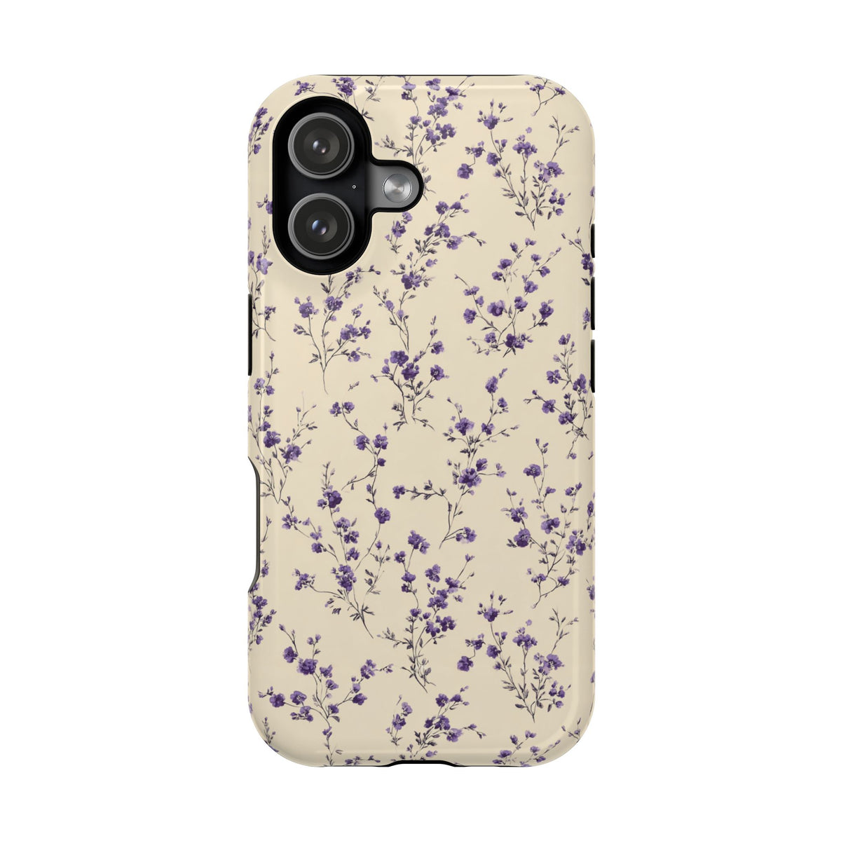 Lavender Ditsy protective phone case for iPhone 17, glossy finish
